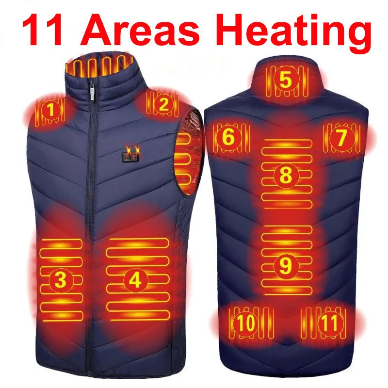 17, 13, 9 area Electric Heating Vest Heated Down Jacket Man Heated Vest Men Women usb Heated Jacket Men Heated Body Warmer Clothing Vest