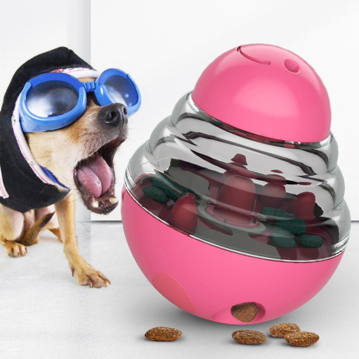 Leakage Food Feeder Tumbler Ball Balance Car Dog Toy